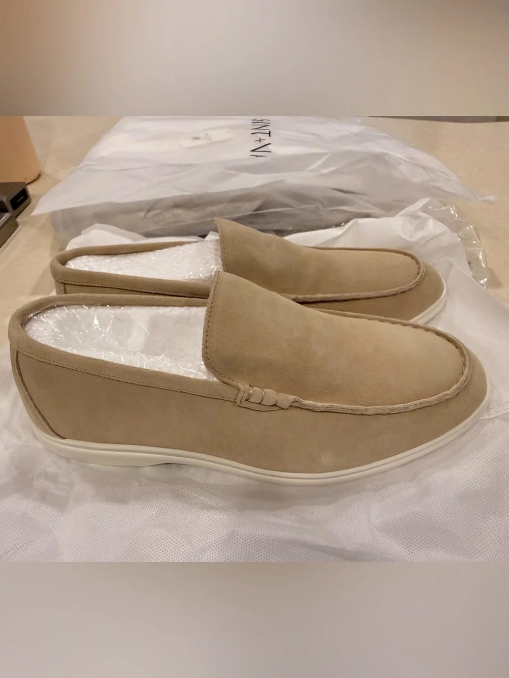 Men's Suede Slip-On Loafers in Tan